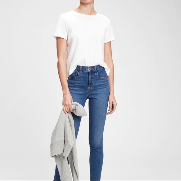 curvy super hi-rise jegging crop blue jeans skinny jean high waist denim 4 short